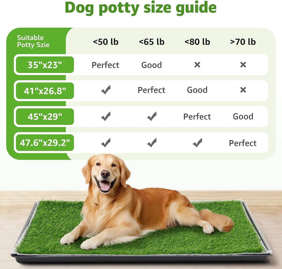 Large Realistic Dog Grass Pad with Tray