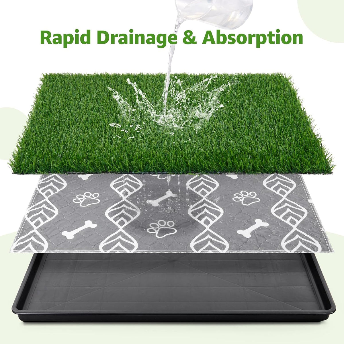 Large Realistic Dog Grass Pad with Tray