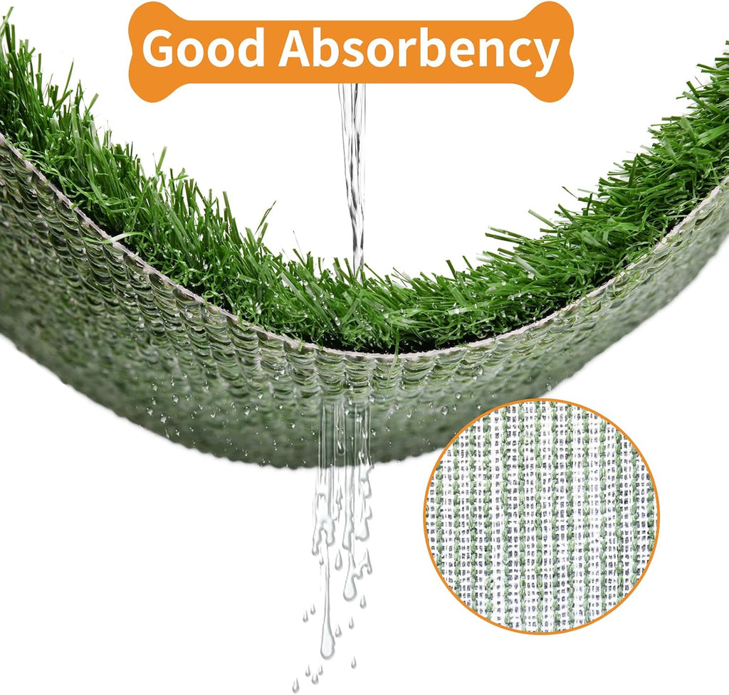 Large Dog Grass Pad with Tray - 47.6×29In for Balcony Apartment | 2 Replacement Fake Grass Pads, Easy to Clean, Dog Litter Box, Balcony/Apartment/Indoor/Outdoor Use